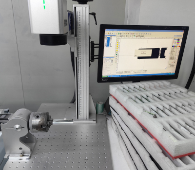 Laser marking machine with computer and parts