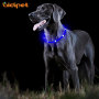 Cuttable Led Dog Collar USB Rechargeable Light Up Silicone Dog Collar Flashing At Night - C3