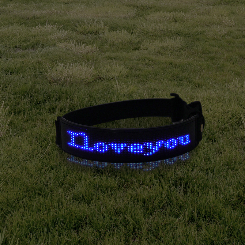 Led Programmable with Screen Display APP Control Anri-lost Led Dog Collar Magic Screen Fashion C24P