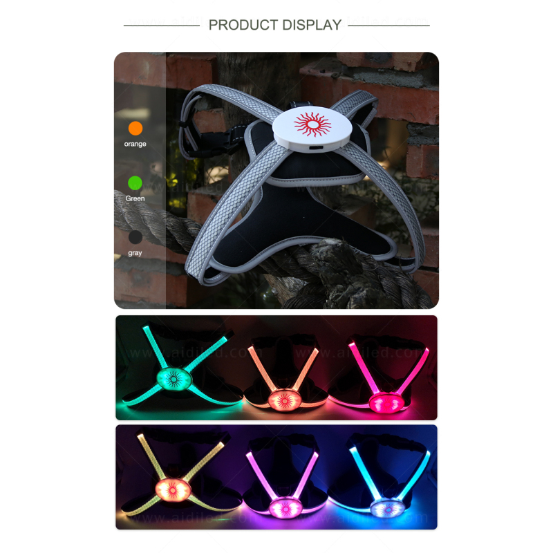 Soft Padded RGB Led Dog Harness H7