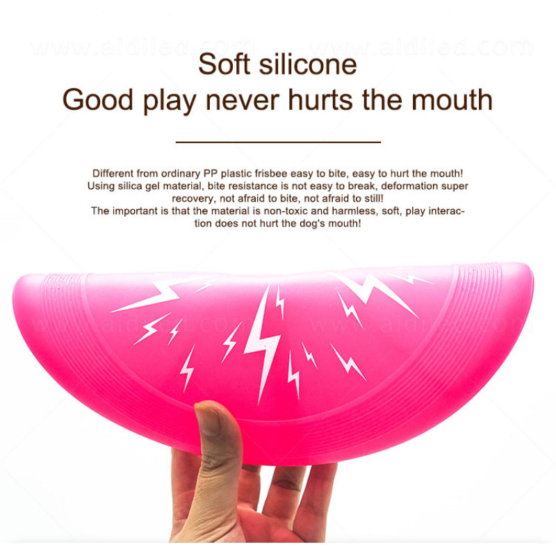 LED Silicone Dog Frisbee Toy M4-16CM