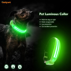 Grosir Glow Led Dog Collar Produk Hewan Peliharaan Dog Cat Light Led Kualitas Baik Nylon Dog Collar and Leash Lights