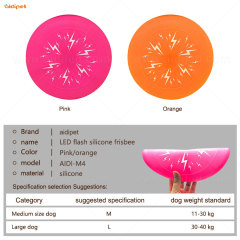 High Quality Soft Silicone Toy Durable Light Interactive Cute Dog Toy dog Flying Discs
