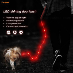 ПВХ Led Light Dog Leash USB Перезаряжаемый поводок для собак Light night Safety Pet Leash Walking Dog in Dark