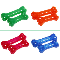 Os de chien coloré pour la dentition Jouet de dents propres TPR Jouet pour chiens de compagnie Jouet de jeu écologique pour chiens