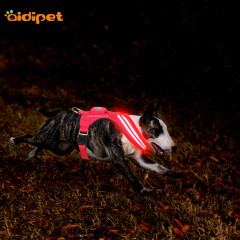 Arnés de seguridad de nailon para perros y mascotas, arnés ajustable con luz LED brillante, arnés de seguridad para perros con luz LED