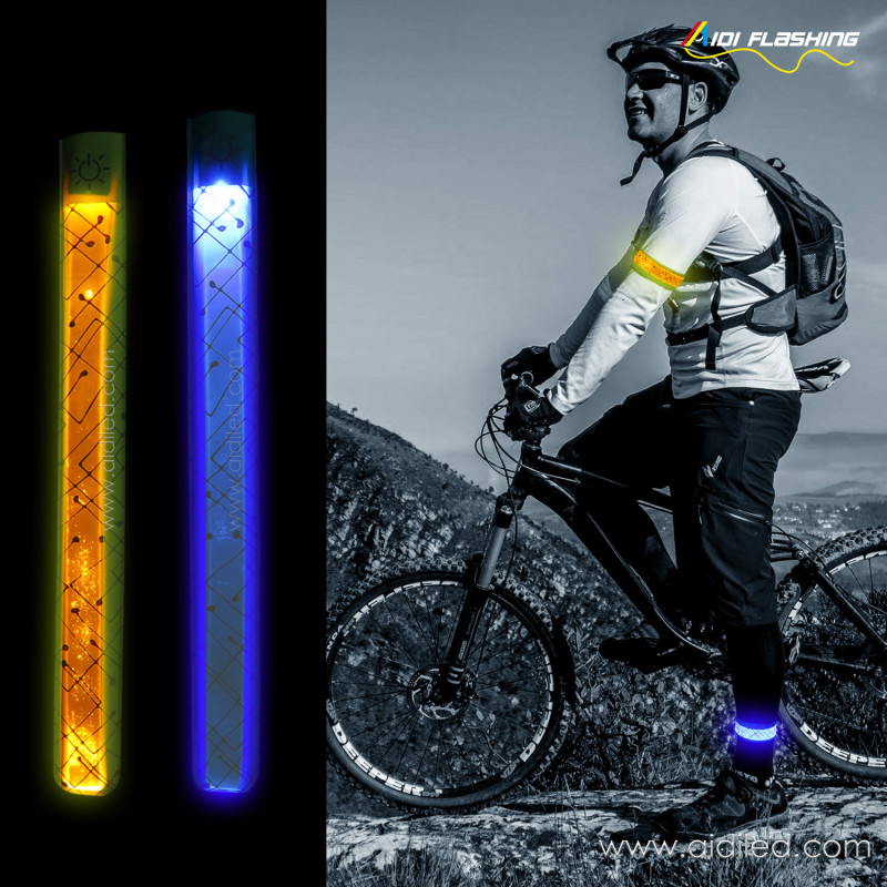 Led Slap Band Reflective  Light up Wristband Armband Lights Glow Band For Running Activity Replaceable Battery