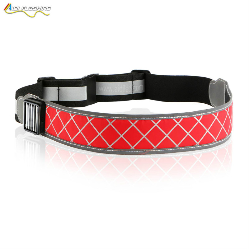 Night Sport Safety Led Wide Waist Belt Customize Light up USB Rechargeable Cycling Elastic Waist Belt