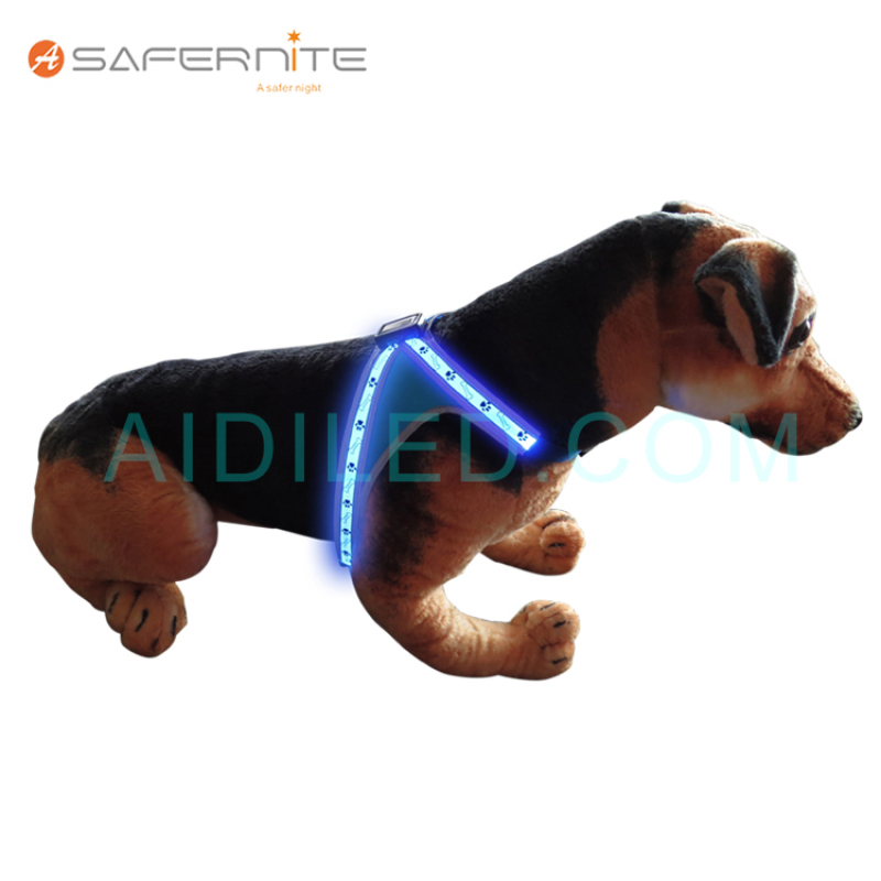 Dog Harness with Reflective Light USB Rechargeable Glowing Led Dog Vest Harness for Pet Night Safety