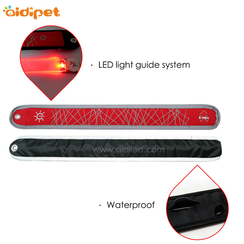 Light up Wristband Led Armband Lights Glow Wholesale Reflective Slap Band For Running Activity Replaceable Battery