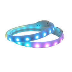Collier de chien LED USB en silicone doux respectueux de l'environnement de conception gratuite colliers de chien de compagnie de lueur lumineuse en gros