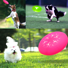 Brinquedo de disco voador de led interativo piscando para cachorro brinquedo de disco voador para animais de estimação brincando à prova d'água sem frisbeed tóxico