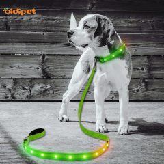 Prix ​​​​raisonnable laisse de chien lumière LED laisse de chien de sécurité nocturne lumineuse en nylon pour animaux de compagnie avec lumière RVB