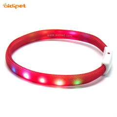 Collar de perro Led de silicona de varios colores RGB, Collar de perro resistente al agua de tamaño libre cortable con luz Led