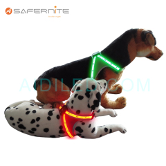 تسخير الكلب مع ضوء عاكس USB قابل لإعادة الشحن متوهجة بقيادة الكلب سترة تسخير لسلامة الحيوانات الأليفة ليلة