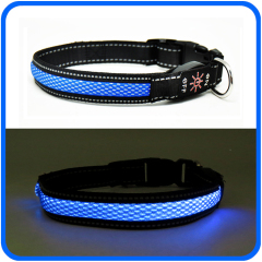 Wiederaufladbare Blinklichter Hundehalsband Perro Nylon Mesh Leuchtendes LED Hundehalsband Nylon leuchtet im Dunkeln