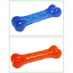 Colorful Dog Bone for Teething Clean Teeth Toy TPR Pet Dogs Toy Eco-friendly Playing Toy for Dogs