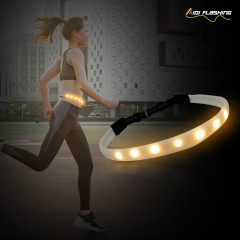 Led intermitente Light up Cinturón de cintura RGB Led Light Luminous Sport Running Belt para seguridad nocturna
