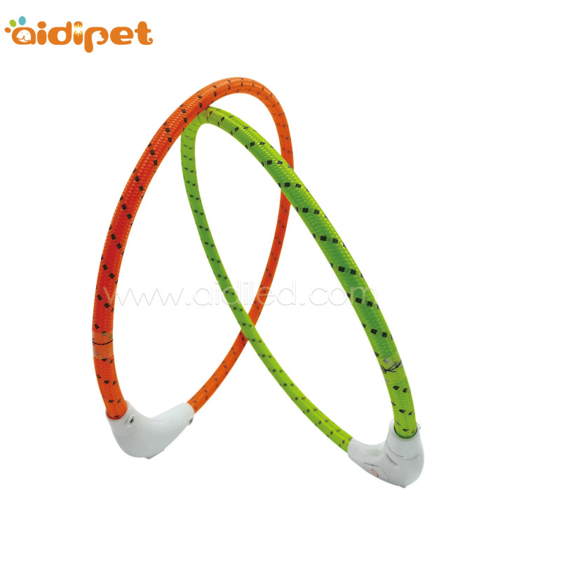 Dog Collar Led TPU Polyester Custom Size Dog Led Light Collar USB Charging Flashing Led Collar
