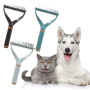 Peine de metal para perros y gatos, para limpiar el cabello, cepillo cómodo para el cuidado de mascotas, peine para gatos