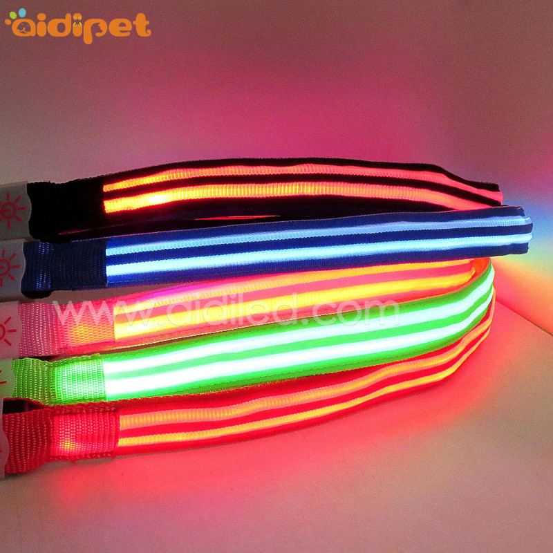 Bright Custom Logo Brand Led Dog Pet Leash Walking Outside Glow IN The Dark Dog Pet Leash