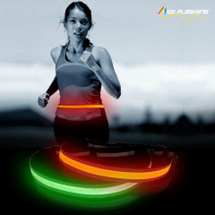 Cinto esportivo de couro refletivo com led luzes recarregáveis ​​piscando brilho iluminado aposta na cintura para corrida