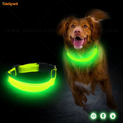 Verbessertes verdicktes Nylon-LED-Leucht-Hundehalsband, leuchtendes blinkendes USB-Haustier-Halsband für Hunde und Katzen, Heimtierbedarf