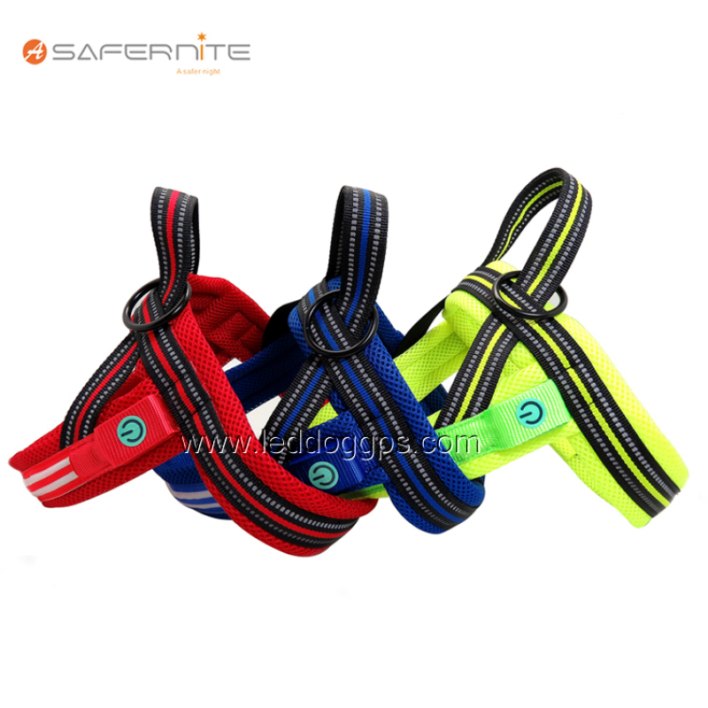 New Arrival For Pet Night Safety Nylon Led Dog Harness Light Glow in the Dark Light up Pet Dog Harness