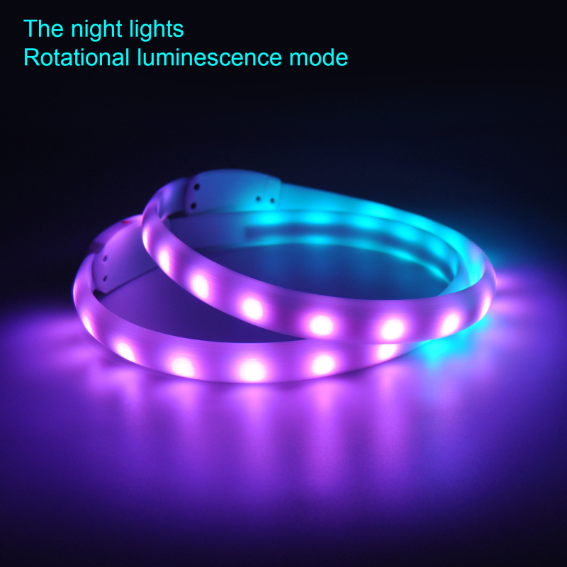 Cool RGB LED Dog Collar Necklace Multi-color Led Pet Collar Custom Size Flashing Dog Collar Glowing In Dark