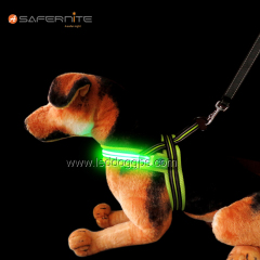 Neue Ankunft für Haustier-Nachtsicherheit Nylon-LED-Hundegeschirr-Licht im Dunkeln leuchten Haustier-Hundegeschirr