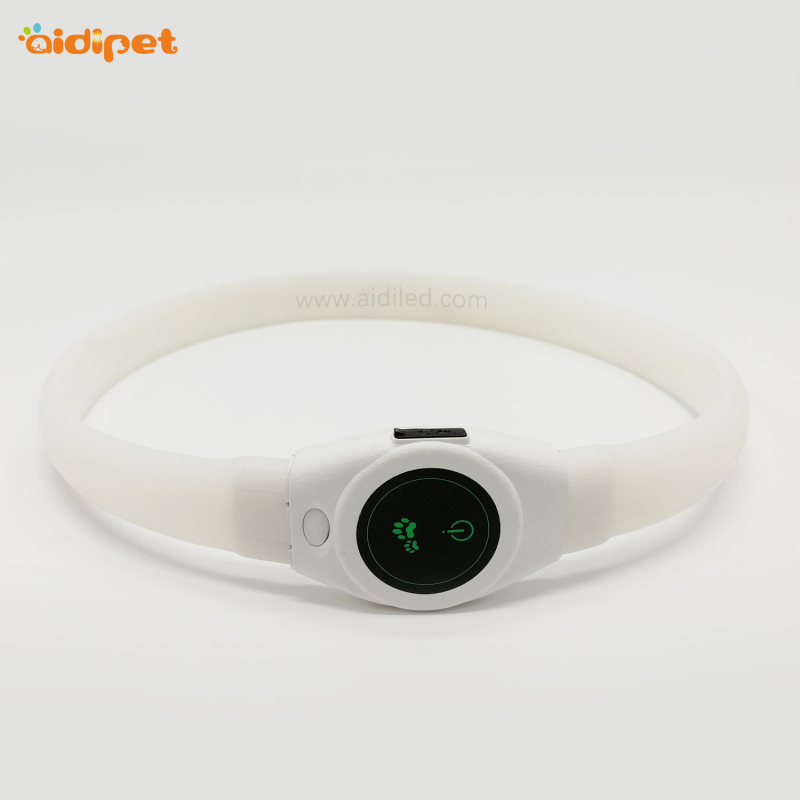 Led Dog Collar Light USB Rechargeable Flashing Lights Waterproof Dog Collar Glowing in Dark Light Dog Collar