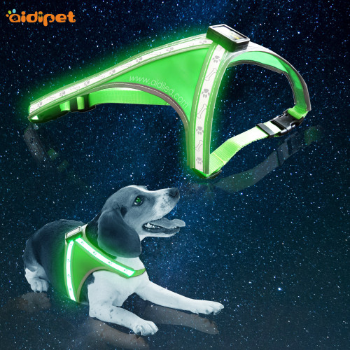 USB Rechargeable LED Dog Harness Outdoor Sublimation Dog Harness Custom Logo Dog Harness Reflective Pet Safety Vest