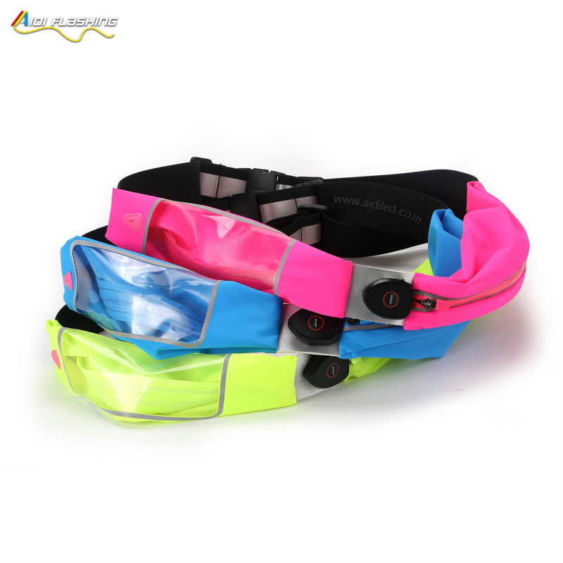 Hot selling Water Resistant Led Waist Bag Fanny Pack Hot Sell USB Rechargeable Light up Waist Bag Belt Fanny Pack