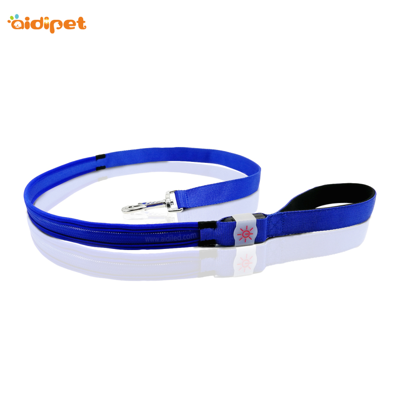 Dog Leash Led Spandex Nylon Luminous Led Leash for Dog Pets Night Safety Light up Dog Led Leash Lead