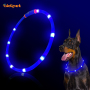 Cuttable Led Pet Dog Collar USB Rechargeable Light Up LED Silicone Dog Collar Flashing At Night