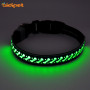 Pet Supplies Custom Wholesale Nylon Waterproof Rechargeable Luminous Glow Necklace Lighted Dog Collar