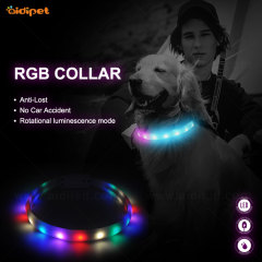 Ventas promocionales Led Collar para perro Luz RGB con intermitente Colorido Led Seguridad nocturna Precio de fábrica Luminoso Collar de prevención de pérdidas