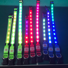 AIDI clignotant RGB coloré collier de chien lueur LED pour chiens de rue plus de 7 Modes clignotants brillent dans le collier pour animaux de compagnie sombre