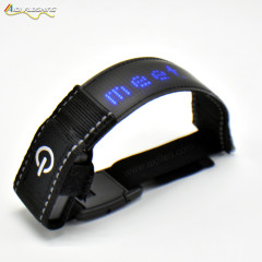 AIDI intermitente logotipo personalizado impreso LED brazalete USB intermitente deporte Led brazalete de seguridad pulsera de banda de brazo iluminada