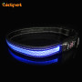 Custom Logo Adjustable Led Luminous Dog Collar Mesh Pattern Light up Dog Collar and Leash