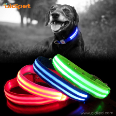 collier chien led Sécurité Accesorios LED Nylon USB Rechargeable Clignotant fournitures pour animaux de compagnie led collier de chien laisses