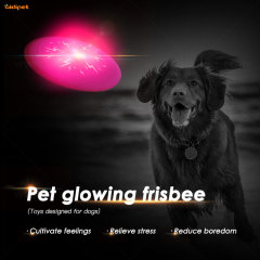 Brinquedo de silicone macio de alta qualidade durável luz interativo bonito brinquedo para cachorro discos voadores