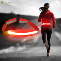 Water Resistant Led Sport Waist Bag Fanny Pack USB Charging Light Running Waist Bag Glow in Dark