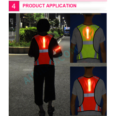 Светодиодный защитный жилет со светоотражающей полосой Съемный светодиодный защитный жилет для мужчин