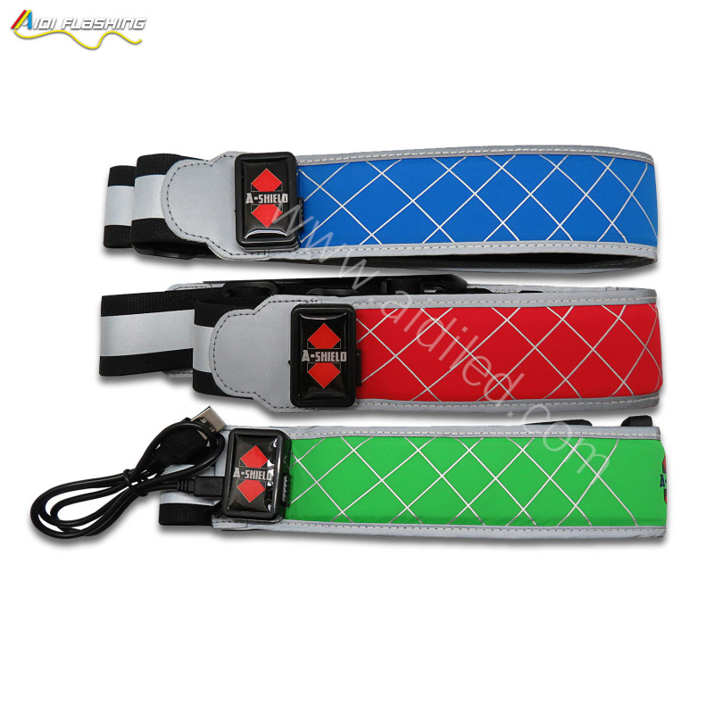 Elastic Wide Light up Waist Belt  USB Night Jogging Safety Waist Belt Unisex Adjustable Belt