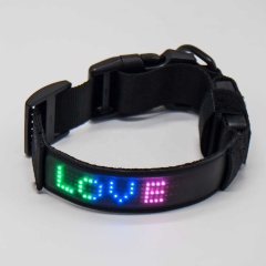 Collier de chien intelligent clignotant éclairant l'affichage programmé collier de chien LED anti-perte pour la sécurité nocturne