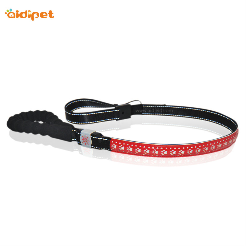 Hollow Printing Led Light Dog Leash Flashing PU Dog Leash Leather Luminous glow up dog Led Leash