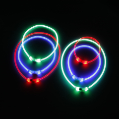 Aidi- ACTY-C2 Blinkendes Leuchten Hundehalsbänder Leuchtende Nacht Sicherheit Pet Glow Halskette Hundehalsband