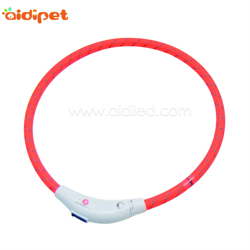 Dog Collar Led TPU Polyester Custom Size Dog Led Light Collar USB Charging Flashing Led Collar