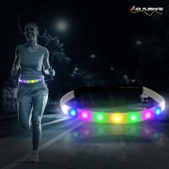 Светодиодный пояс безопасности RGB с дистанционным управлением и светодиодным поясом для бега, велоспорта, ночного пояса